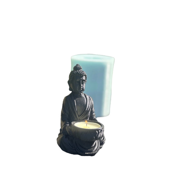 Buddha silicone mold with candle holder