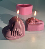 Heart with holding hands mold